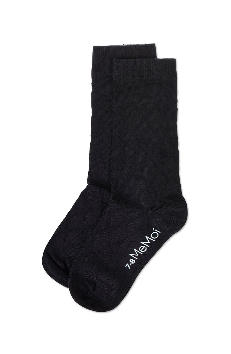 MeMoi Diamond Crew Socks, Alternate, color, Black