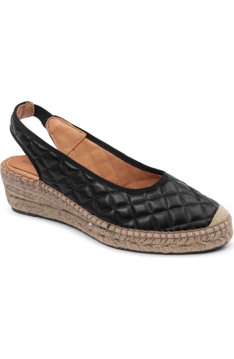 patricia green Valencia Slingback Wedge Espadrille, Main, color, Black Quilted Leather