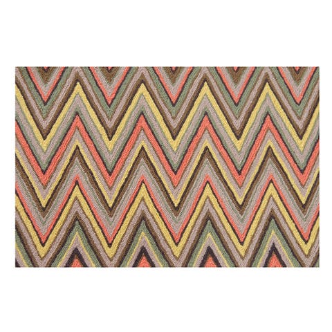 2'0" x 3'0" Tazzo Hooked Indoor Door Rug