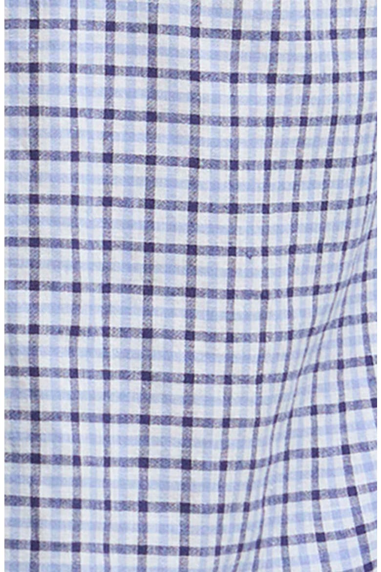 Nelson Linen & Cotton Gingham Button-Down Shirt, Alternate, color, BLUE