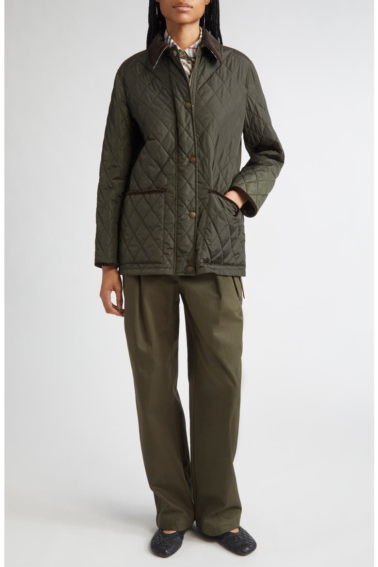 Quilted Nylon Coat, Alternate, color, SHALE/ BRUSH IP CHECK