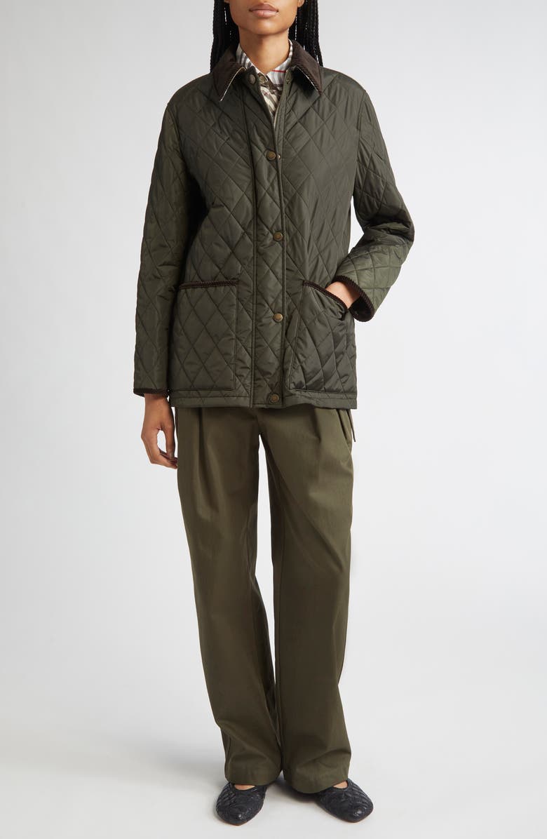Burberry Quilted Nylon Coat, Alternate, color, Shale/ Brush Ip Check