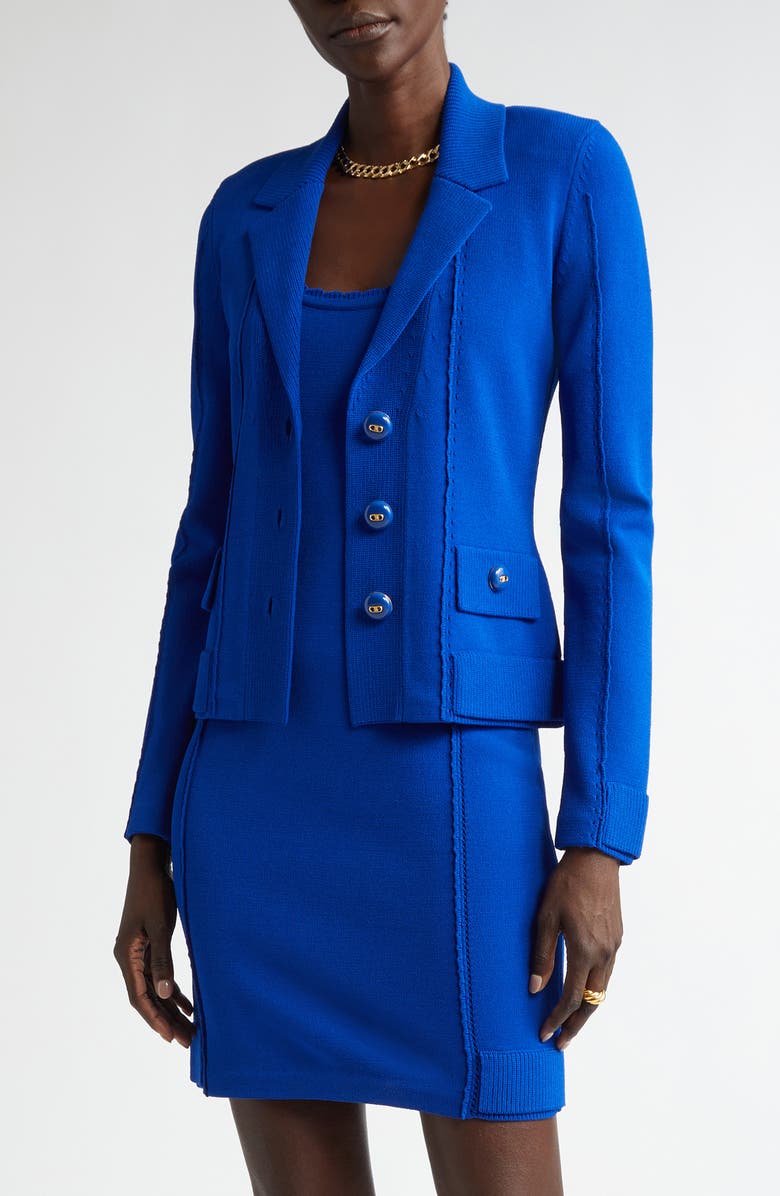 ST. JOHN Mixed Stitch Sweater Knit Jacket, Main, color,