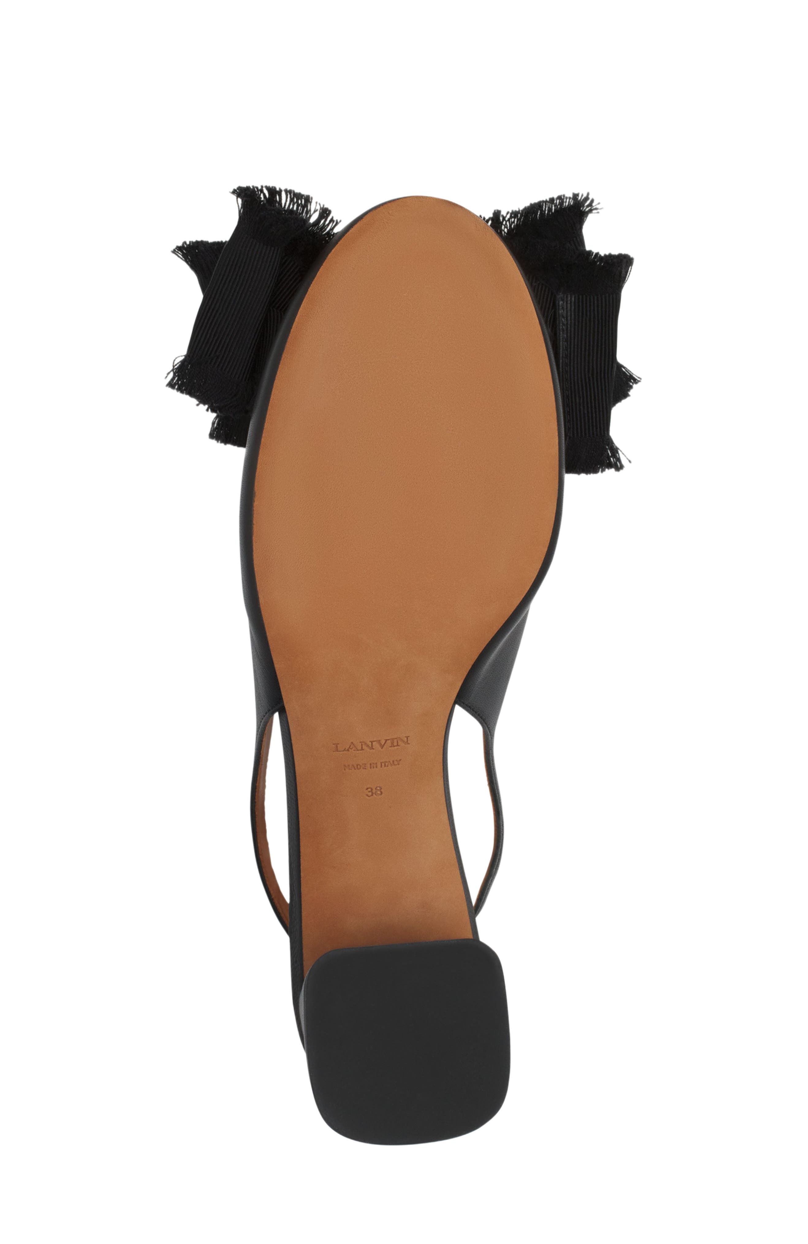 Lanvin Leather Heeled Slingback Ballerina, Alternate, color, Black