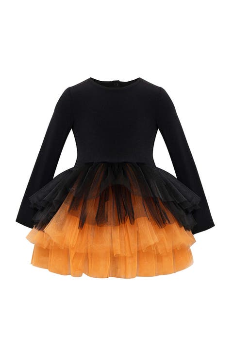 Witch Long Sleeve Fluffy Tutu Dress (Toddler, Little Kid & Big Kid)