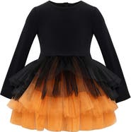 Mini Celebrities Witch Long Sleeve Fluffy Tutu Dress