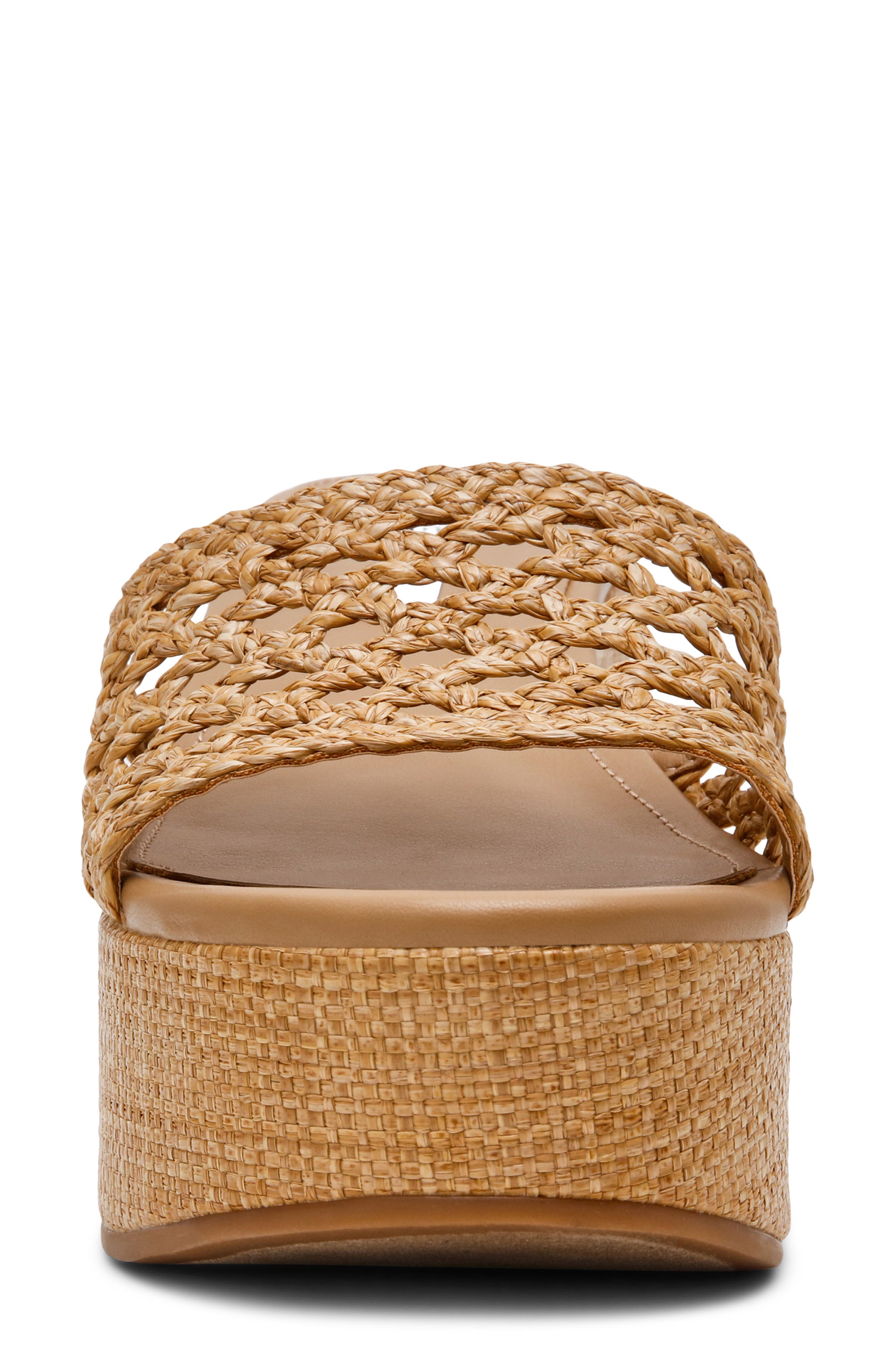 Steve Madden Torch Platform Slide Sandal, Alternate, color, Natural Raffia