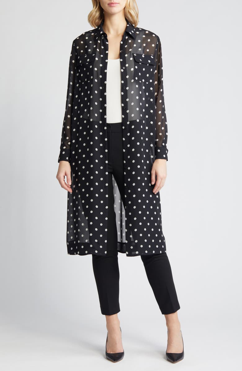 Anne Klein Sheer Long Sleeve Duster, Main, color,