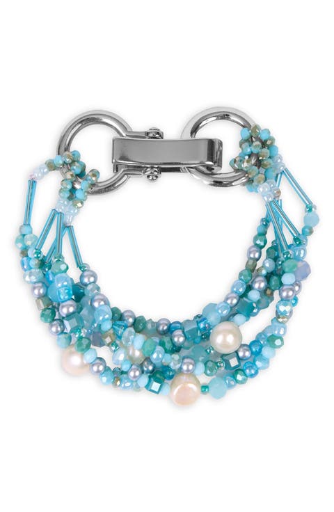 Beaded Cluster Statement Bracelet