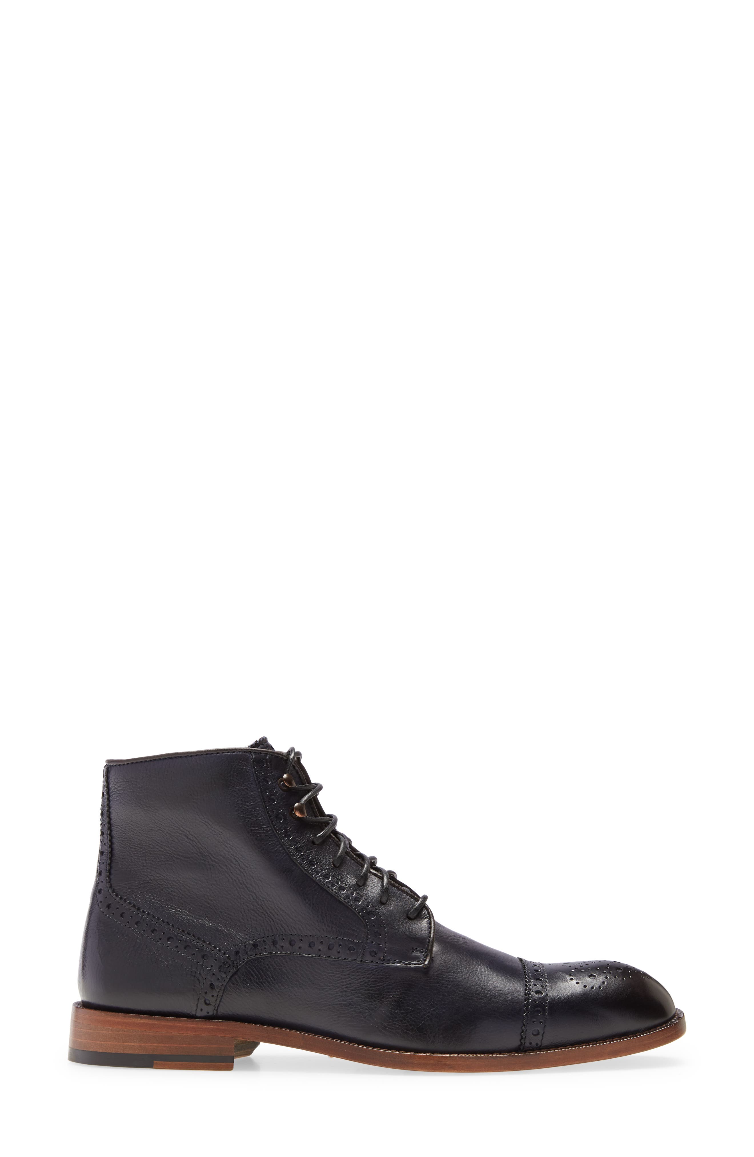 Johnston & Murphy Donahue Cap Toe Boot, Alternate, color, NAVY ITALIAN