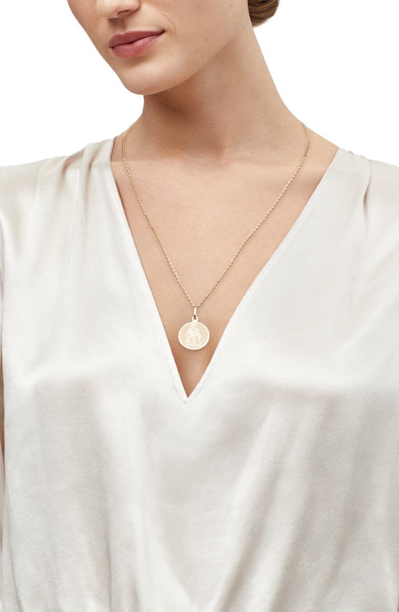 Frankie & Zoe Virgo Pendant Necklace, Alternate, color, Yellow Gold