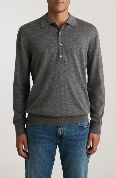 Wool Long Sleeve Polo