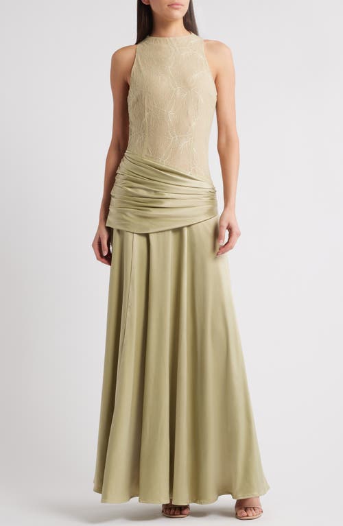 SONYA MODA SONYA MODA DALIA MIXED MEDIA GOWN 