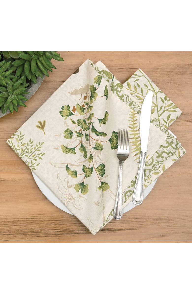 C&F Home Althea Floral Cotton Reversible Napkin Set of 6, Alternate, color, Green
