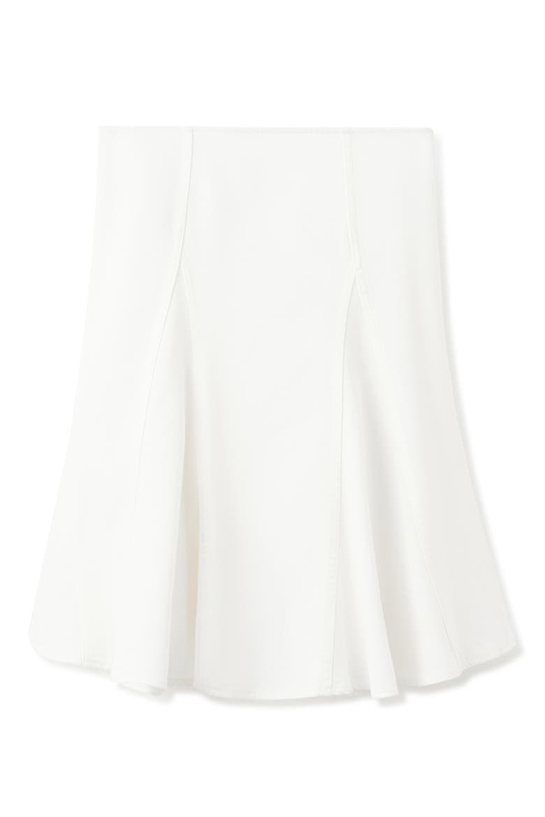 Godet Cotton Midi Skirt, Main, color, WHITE