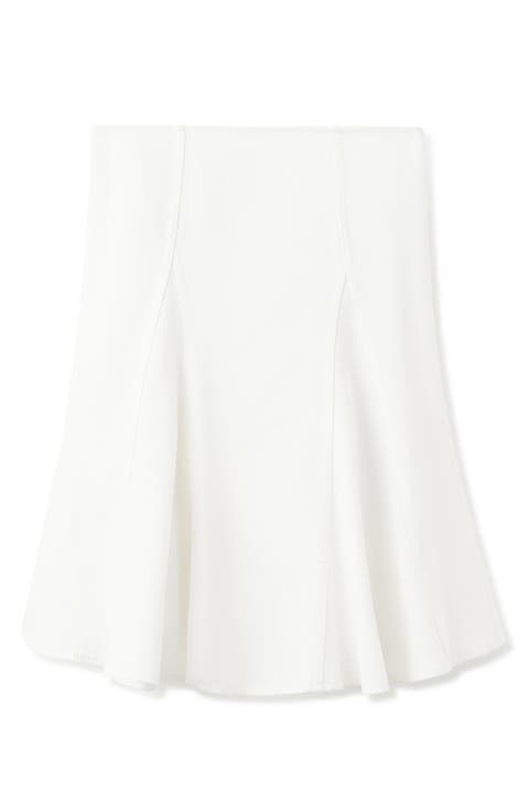 Godet Cotton Midi Skirt