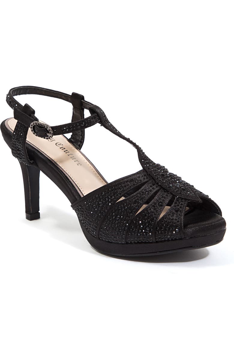 LADY COUTURE Midnight Rhinestone Sandal, Main, color,