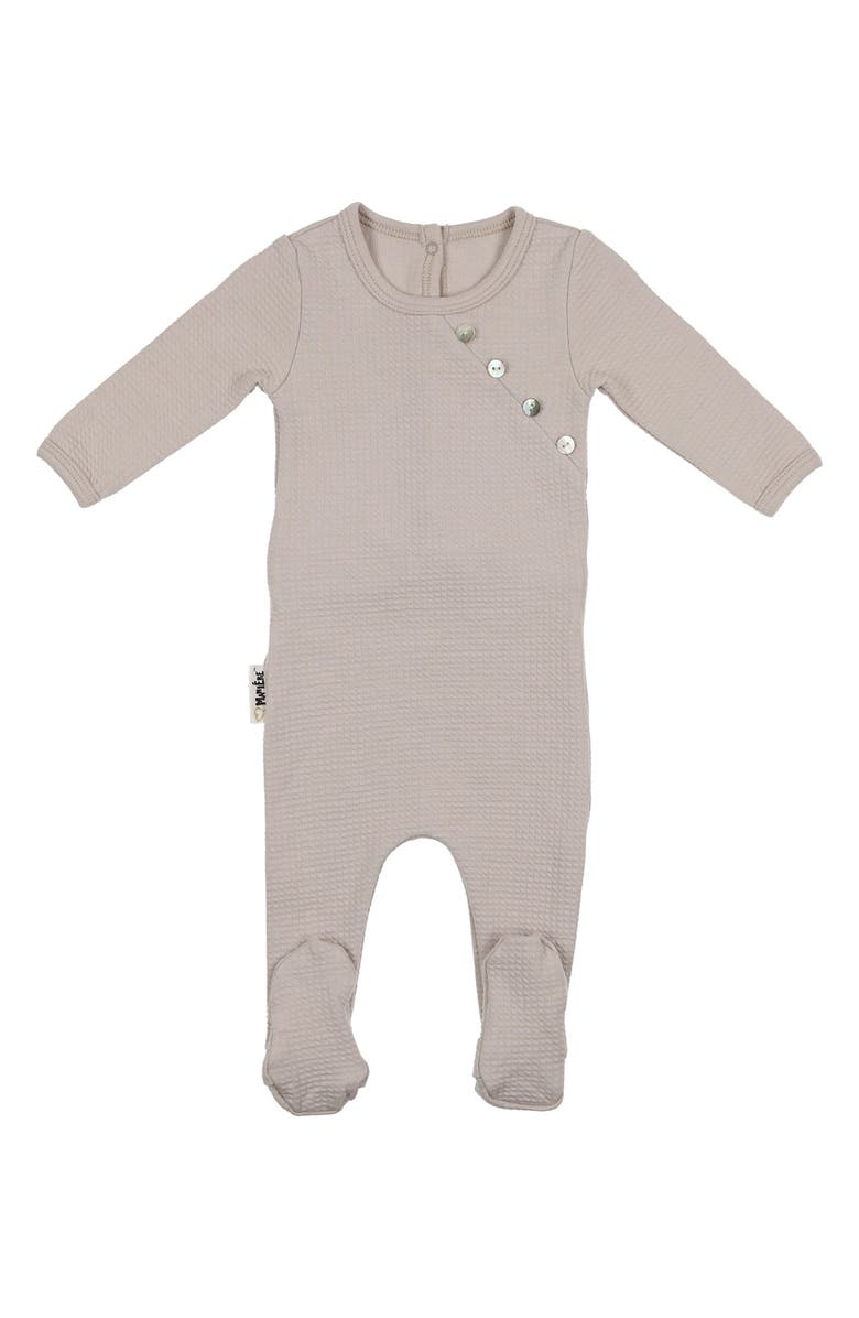 Manière Quilted Waffle Weave Stretch Cotton Footie, Main, color,