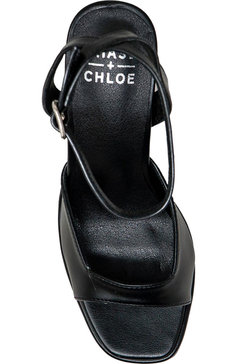 CHASE AND CHLOE Open Toe Ankle Strap Sandal, Alternate, color, Black