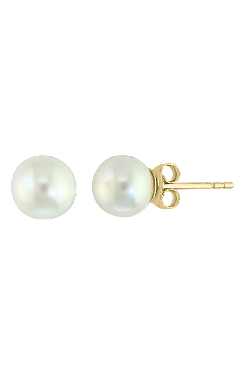 EFFY 14K Yellow Gold 7-8mm Freshwater Pearl Stud Earrings, Main, color, White