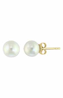 EFFY 14K Yellow Gold 7-8mm Freshwater Pearl Stud Earrings