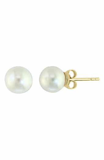 EFFY 14K Yellow Gold 7-8mm Freshwater Pearl Stud Earrings