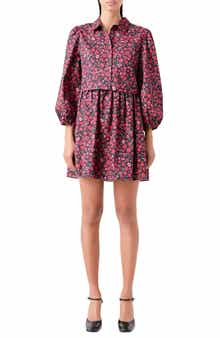 English Factory Floral Mini Shirtdress