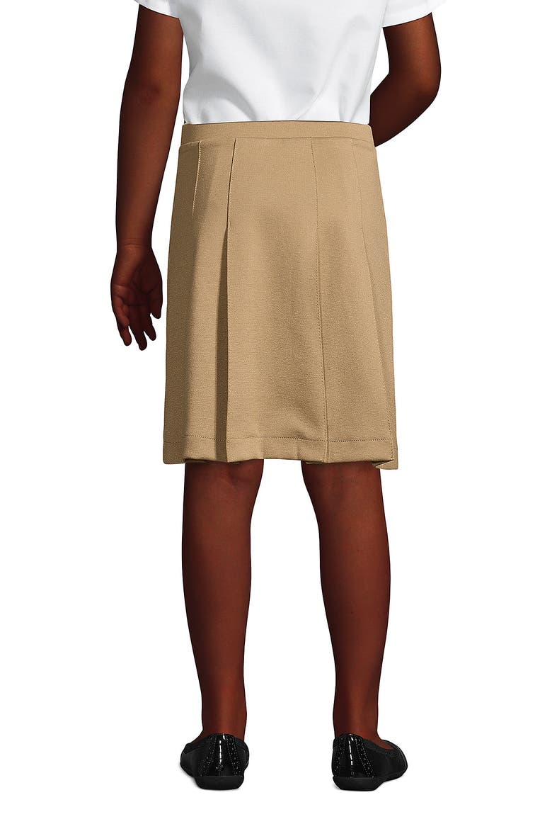 School Uniform Girls Ponte Pleat Skirt, Alternate, color, Khaki