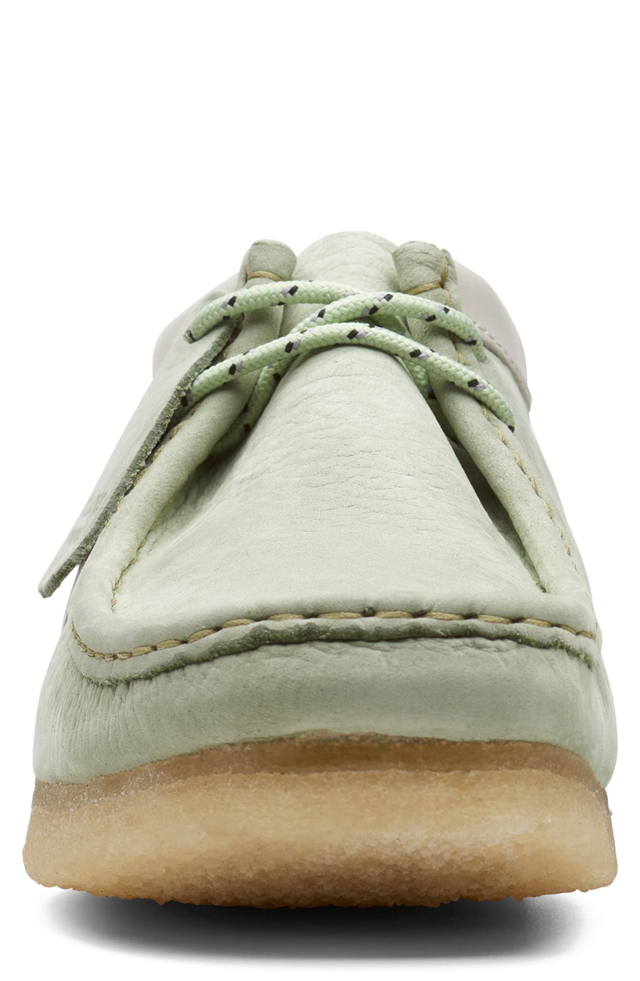 Wallabee Moc Toe Derby, Alternate, color, PALE GREEN