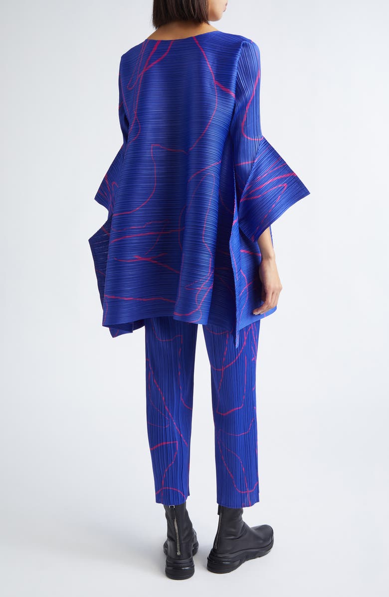 Pleats Please Issey Miyake Pause Print Pleated Dress, Alternate, color, Blue