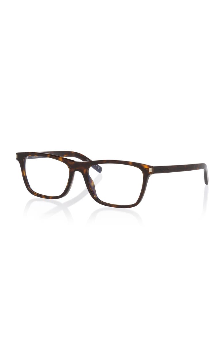 Saint Laurent 58mm Rectangle optical glasses, Main, color, Tortoise