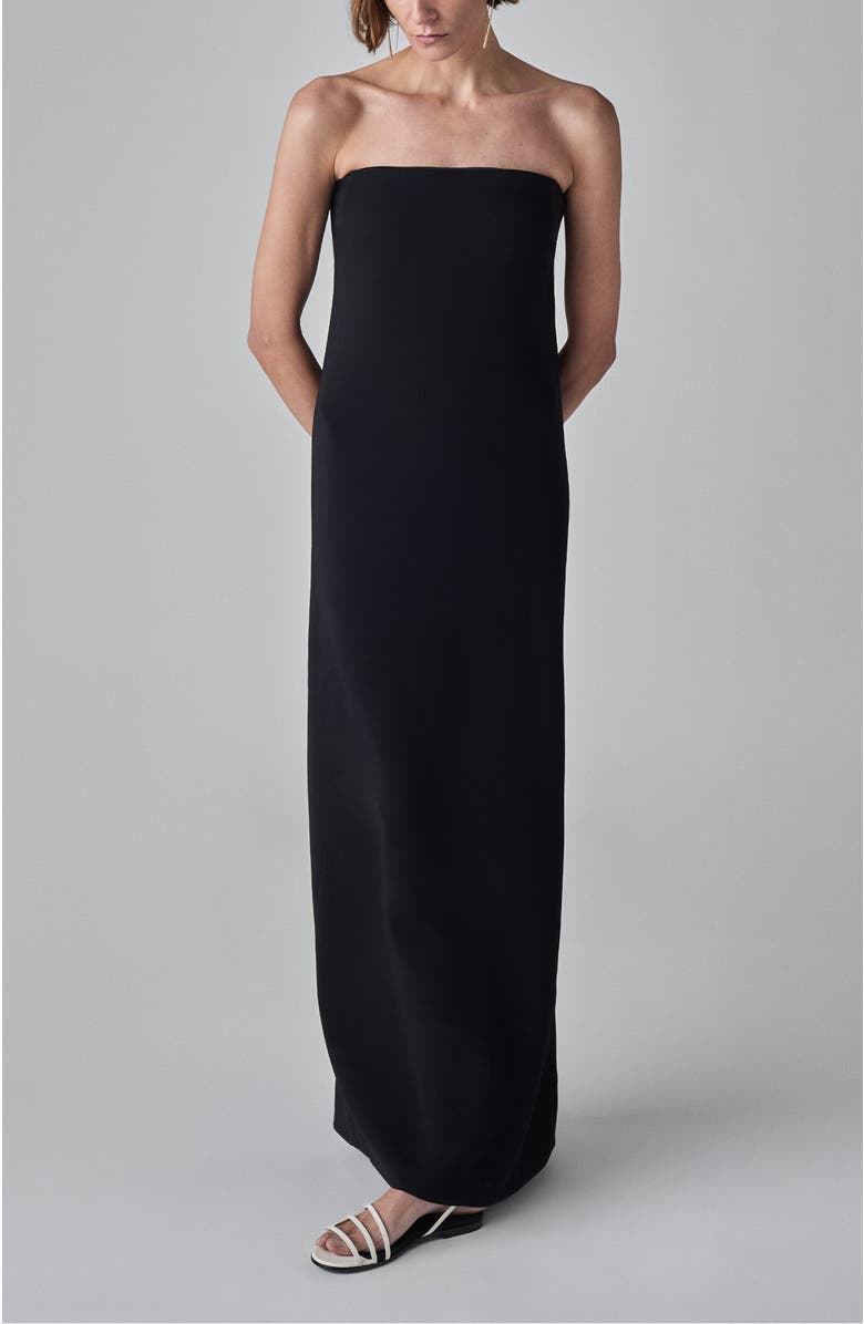 CO Strapless Column Dress in Viscose Crepe, Main, color,