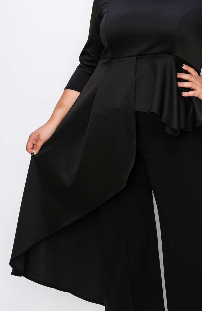 L I V D Sanctuary Asymmetric Peplum Top, Alternate, color, Black
