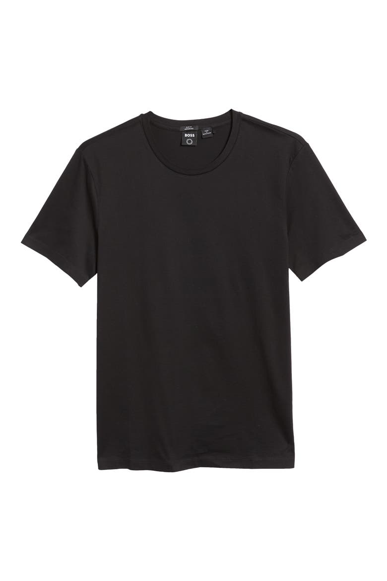 Tessler Slim Fit White Cotton T-Shirt, Alternate, color, BLACK