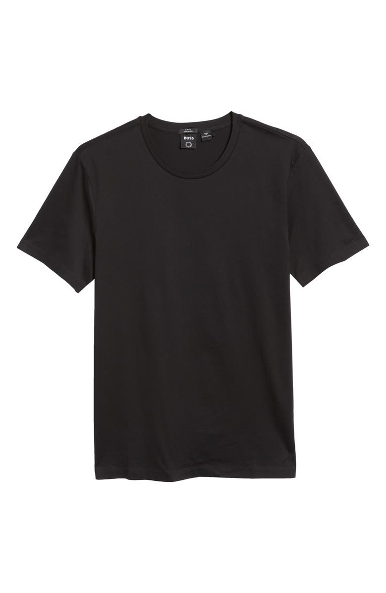 BOSS Tessler Slim Fit Black Cotton T-Shirt, Alternate, color,