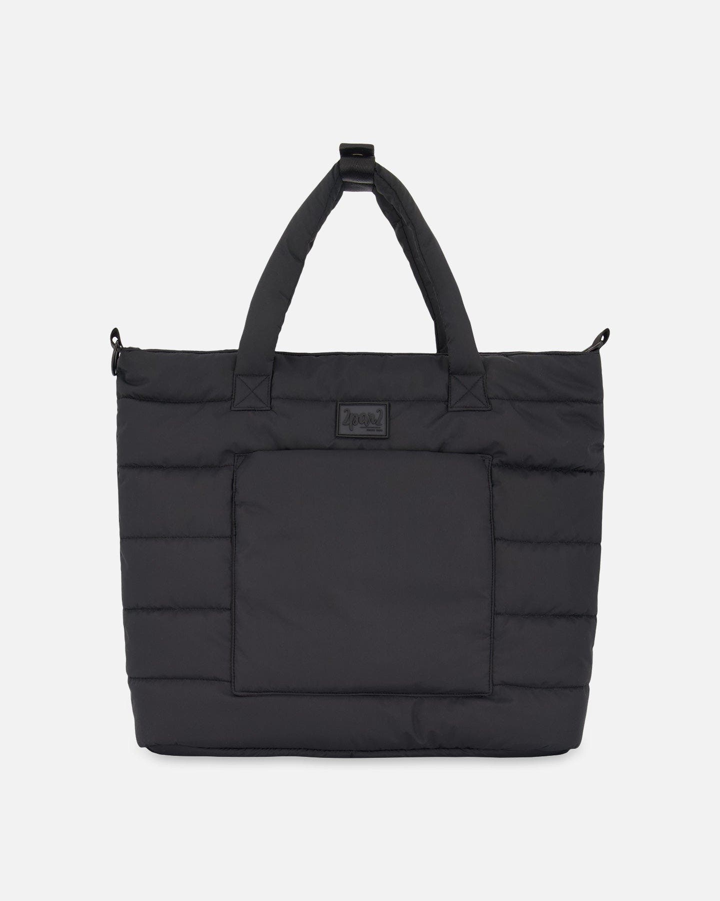 Deux par Deux Baby Changing Tote, Main, color, Black