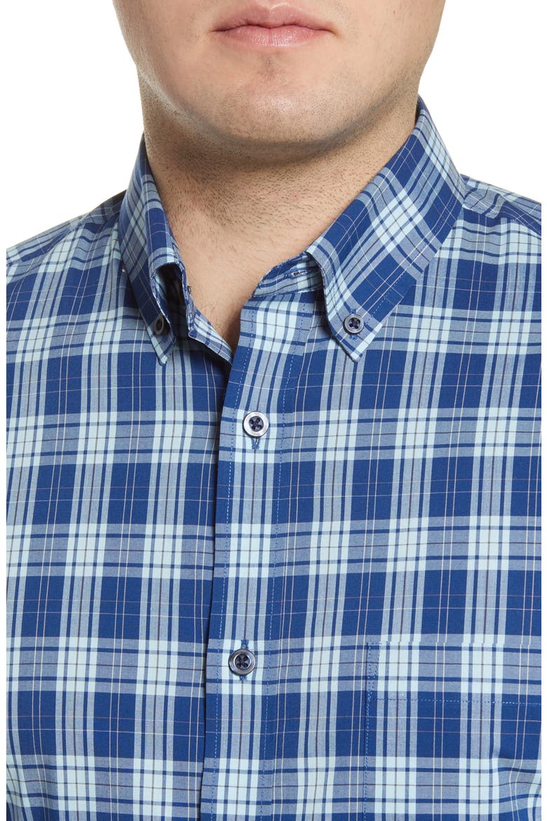 Tech-Smart Regular Fit Walter Plaid Button-Down Shirt, Alternate, color, BLUE ESTATE WALTER PLAID