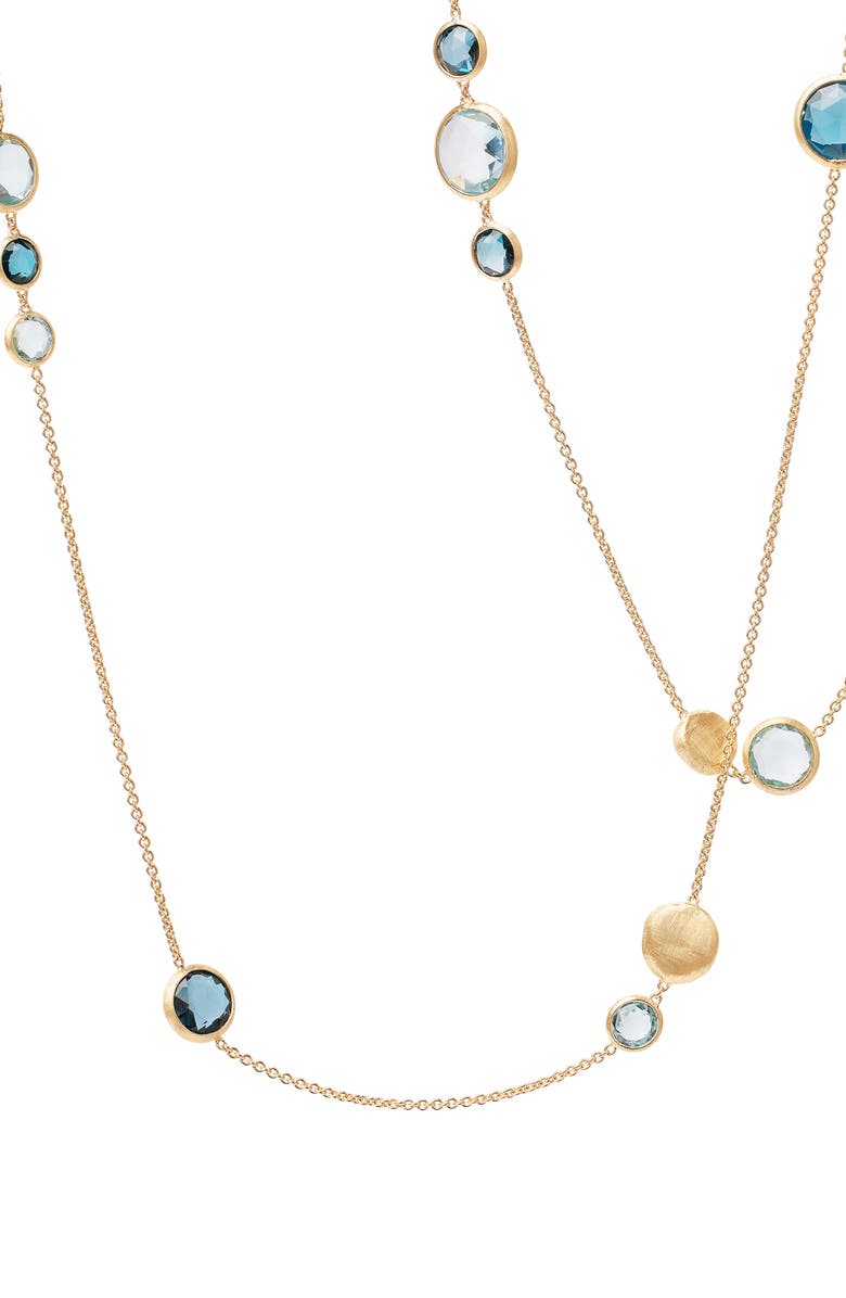 Marco Bicego Jaipur Collection Mixed Blue Topaz Necklace, Alternate, color, Yellow Gold