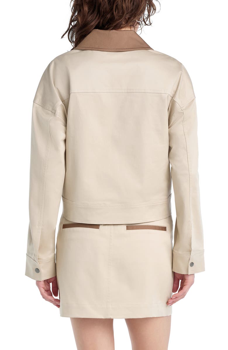 Favorite Daughter The Monica Stretch Cotton Jacket, Alternate, color, Beige W/ Khaki Con