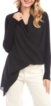 Karen Kane Layered Wrap Front Top