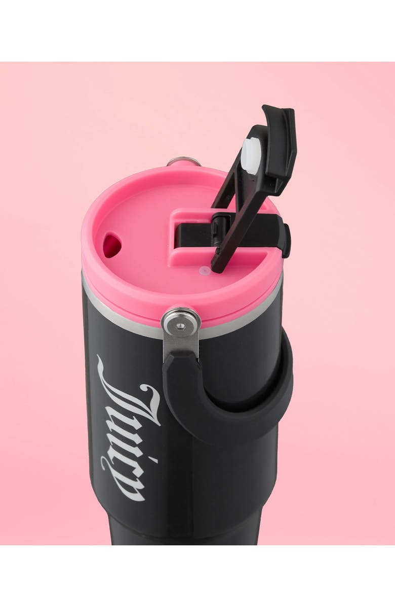 Juicy Couture 40-Ounce Stainless Steel Flip Fusion Water Tumbler, Alternate, color, Black
