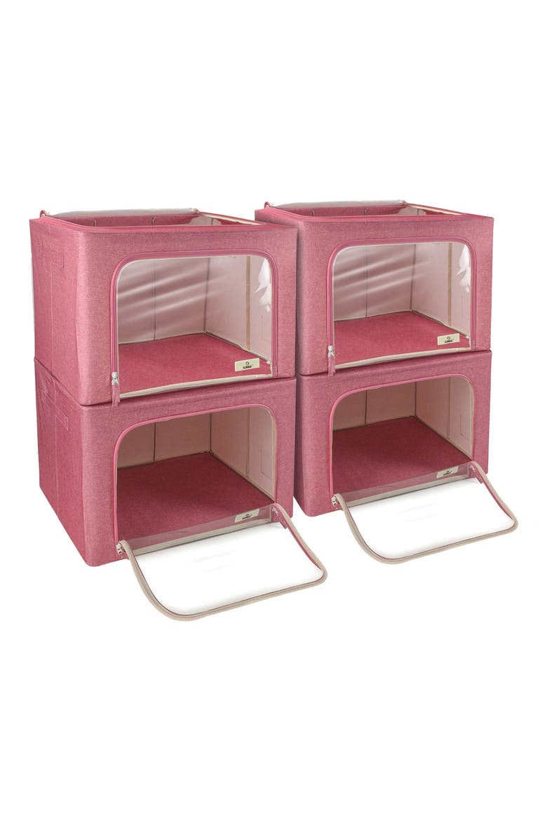 Small Window Storage Box - Set of 2 - Pink, Main, color, PINK