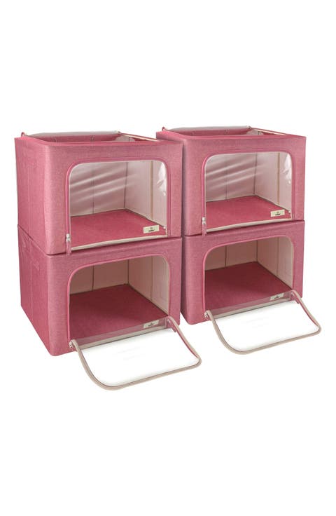 4-Pack Jumbo Foldable Storage Boxes