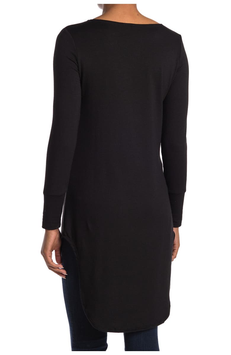 GO COUTURE Graphic Boat Neck Top, Alternate, color, Black