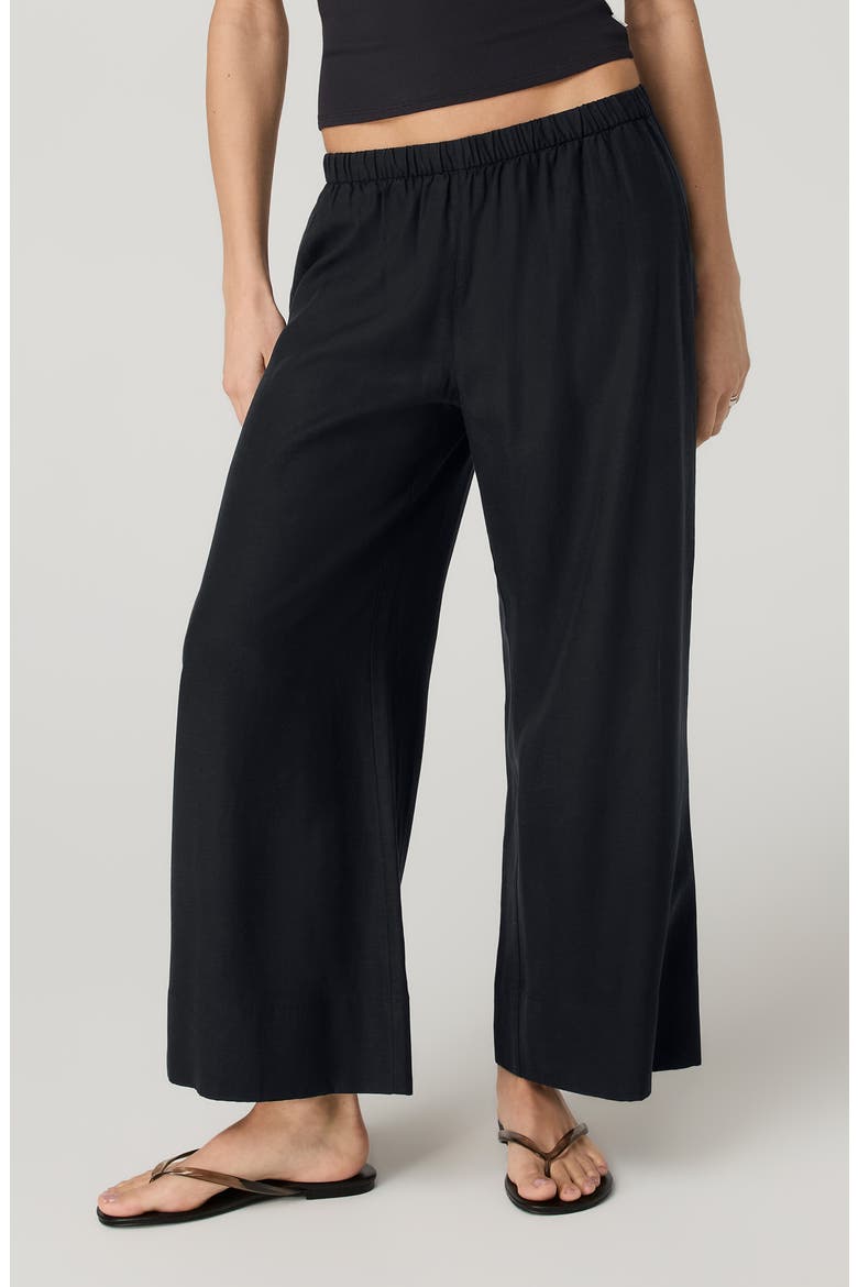Trestles Twill Everyday Wide Leg Crop Pants, Main, color, BLACK