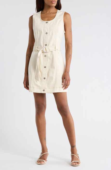 Habitual Sleeveless Belted Stretch Cotton Minidress
