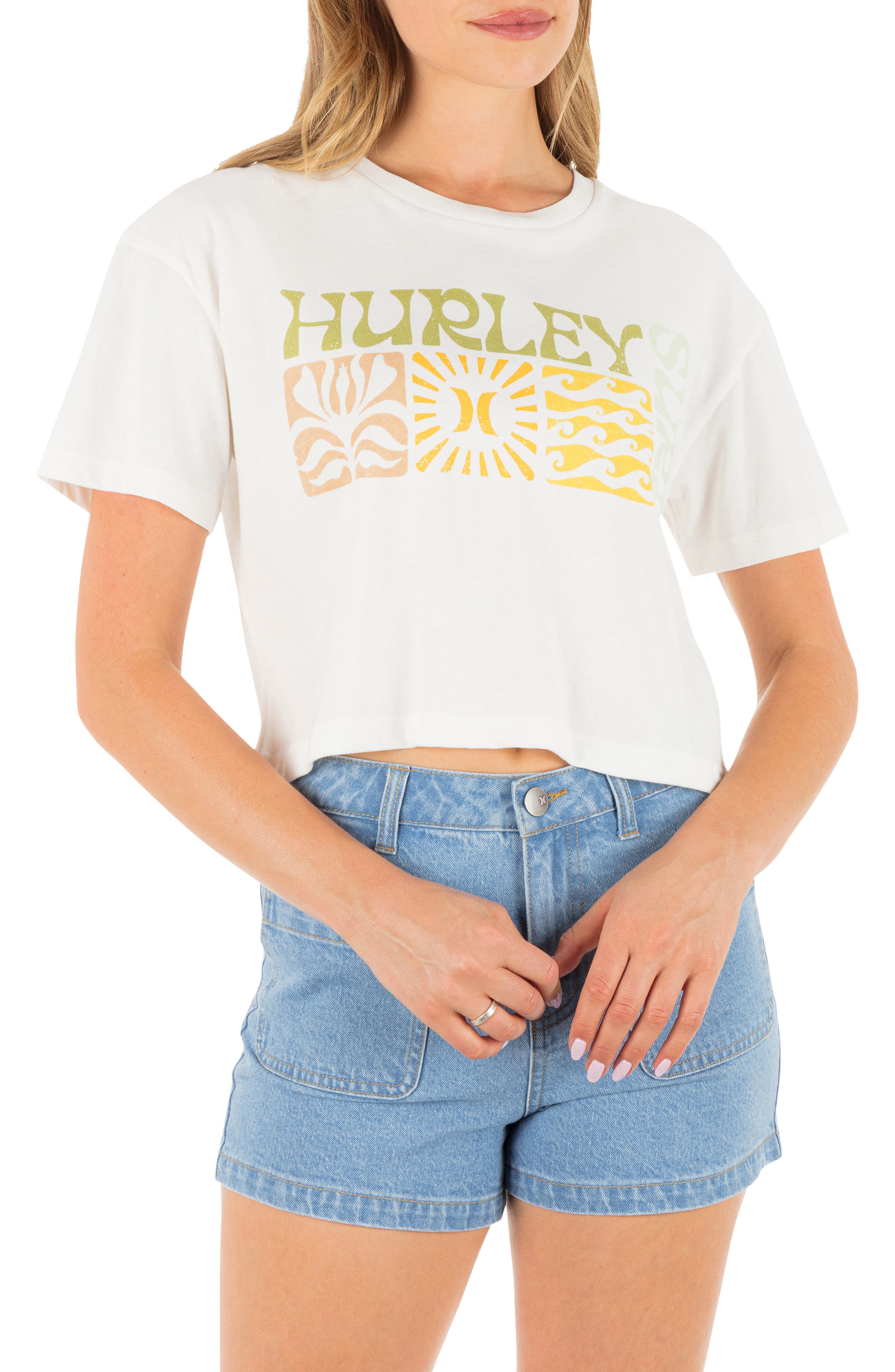 Surf Days Boxy Cotton Crop T-Shirt