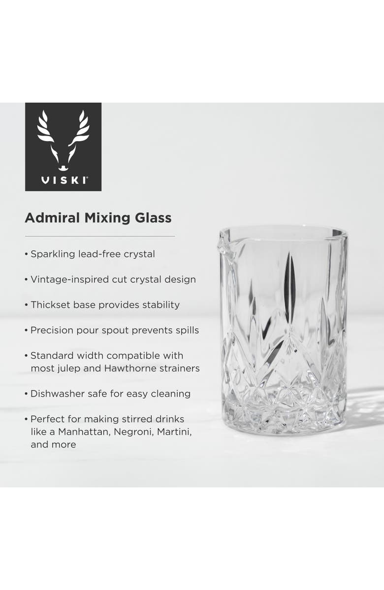 Viski Admiral Crystal Mixing Glass, Alternate, color, Clear