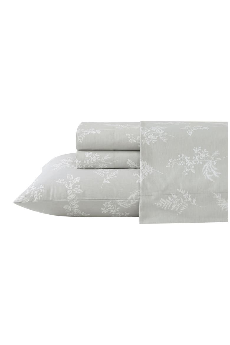 Foliage 200 Thread Count Cotton Percale Sheet Set, Main, color, LT-PASTEL BROWN