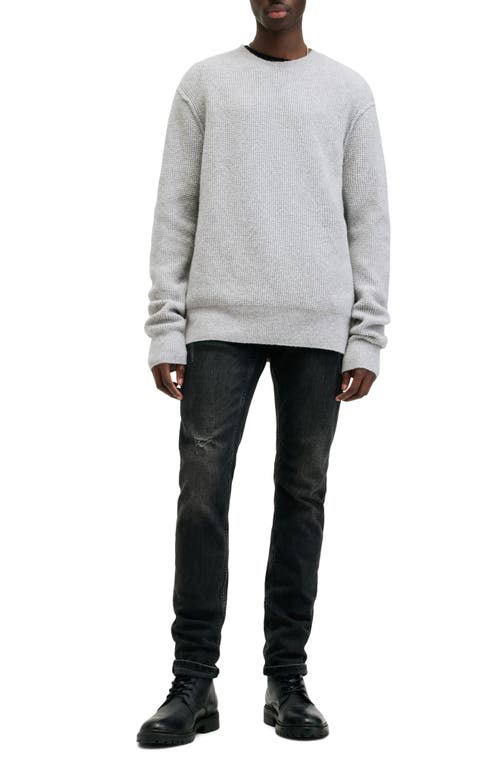 Allsaints Hatten Waffle Stitch Sweater In Gray